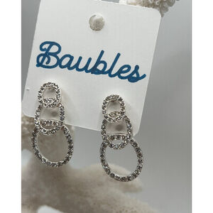 Baubles Silver Austrian Crystal Dangle Earrings